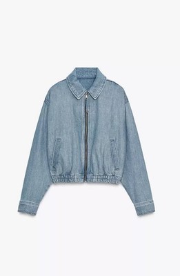 ZARA ZW COLLECTION DENIM BOMBER JACKET Blue | 8307/244/400 | eBay