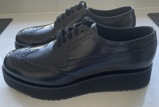 PRADA LEATHER DERBY PLATFORMS UK10 NEW DESIGNER SALE AUTHENTIC