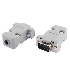2pcs Plastic Hood Shell D-SUB DB15 15-Pin Male Solder Wire End VGA Connector