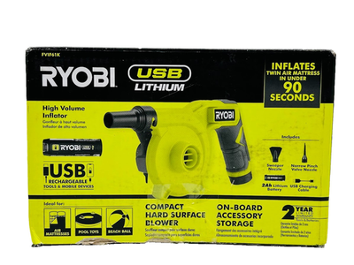 #ad RYOBI USB Lithium Cordless High Volume Inflator Kit with USB LithiumBattery $29.99