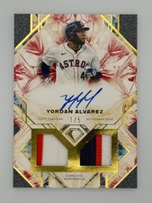 🔥 2025 Topps Diamond Icons Yordan Alvarez Dual Patch Auto 1/5 Game Used 🔥