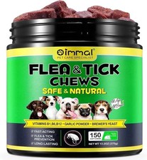 100 Natural Flea and Tick Prevention Chewable Pills for All Dogs, Made In USA