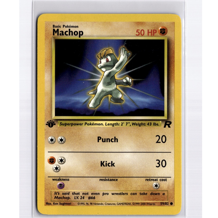 Machop Common 1st Edition 59/82 Team Rocket NM