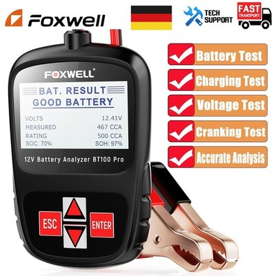 Foxwell BT100Pro 12V-Batterietester   Spannungs- Start- & Ladetestanalyse