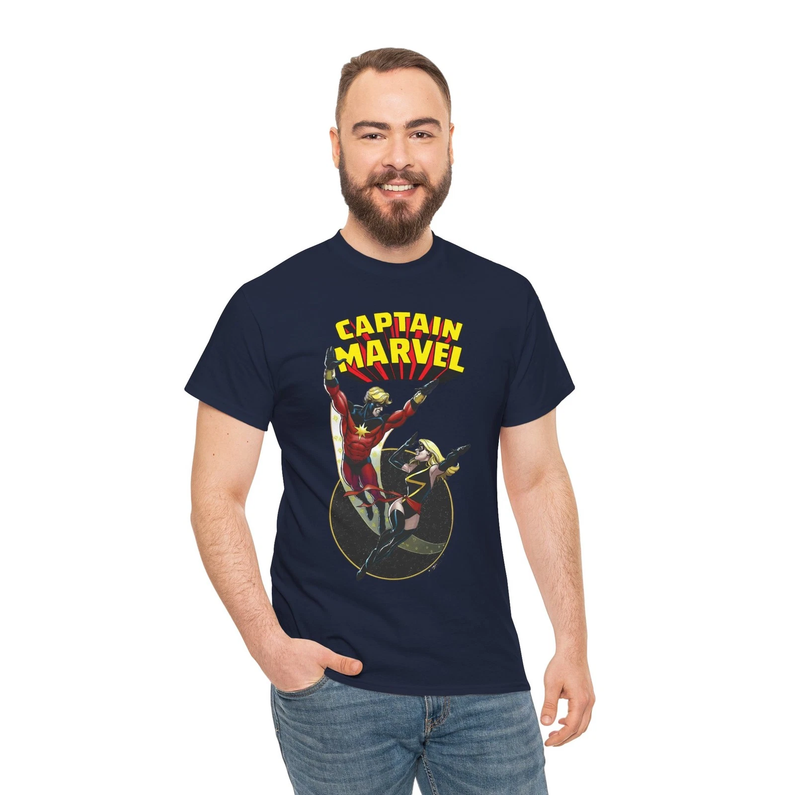 Captain Marvel T-Shirt - George Perez Art - Mar-Vell, Carol Danvers