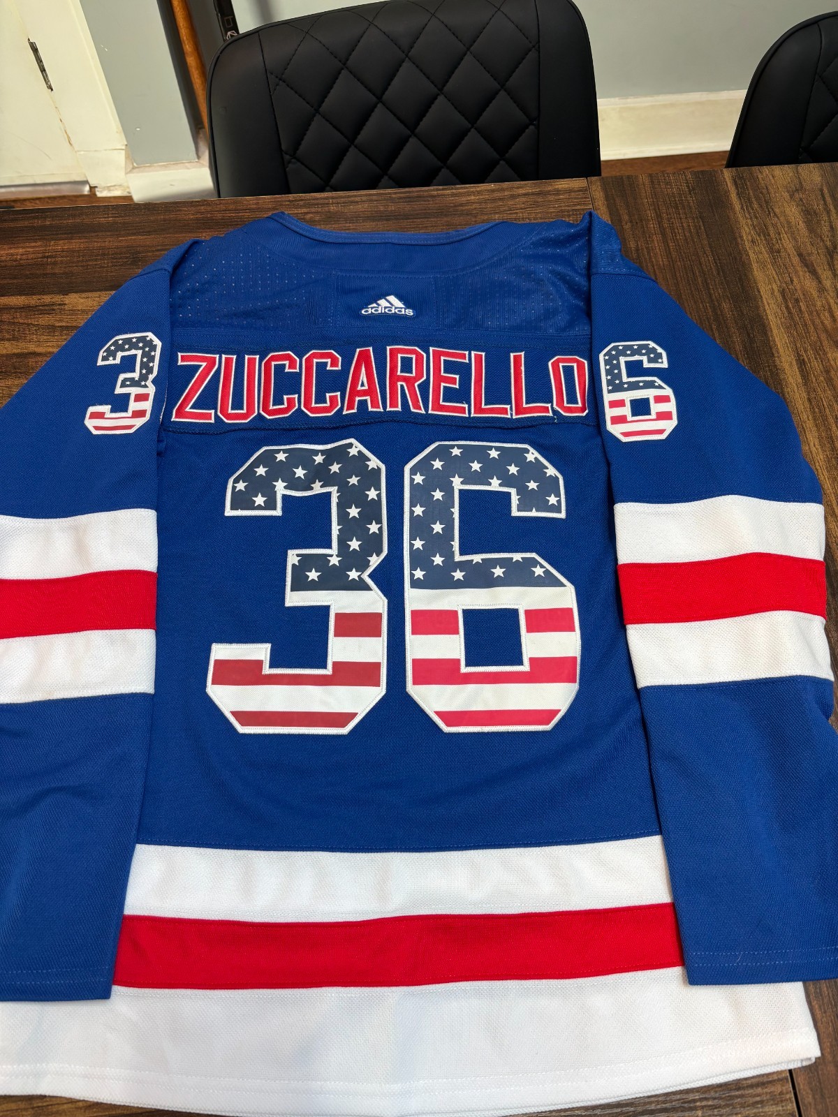 New york rangers mats zuccarello adidas jersey us flag women’s s/m promo product