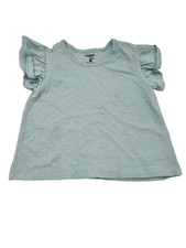 Limited Too Girls Polka Dot Top Size 6 Blue Cotton Flutter Sleeve Cute