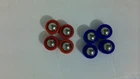 Vintage Ideal Rebound Game Replacement Roller Pucks 4 Red & 4 Blue