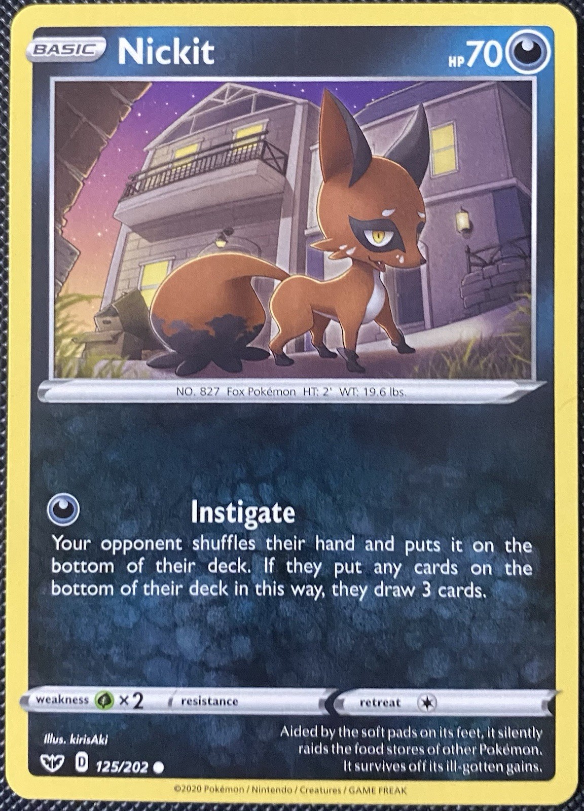 Nickit 125/202 Swsh01: Sword & Shield Regular - Pokémon