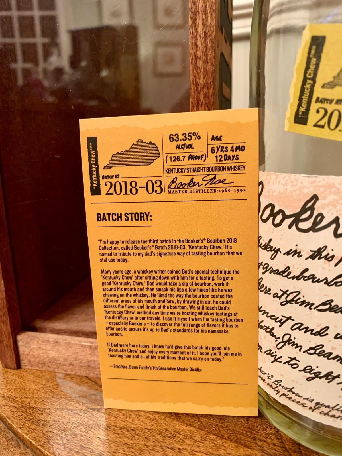 Booker's 2018-03 - Empty Bourbon Bottle, Wooden Box & Card - Unrinsed