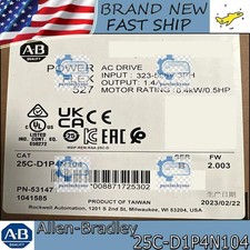 Factory Sealed NEW PLC 25C-D1P4N104 PowerFlex 527 0.4kW / 0.5Hp AC Drive