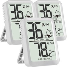 3 Pack Room Thermometer Indoor Mini Temperature Humidity Meter 3 - White 