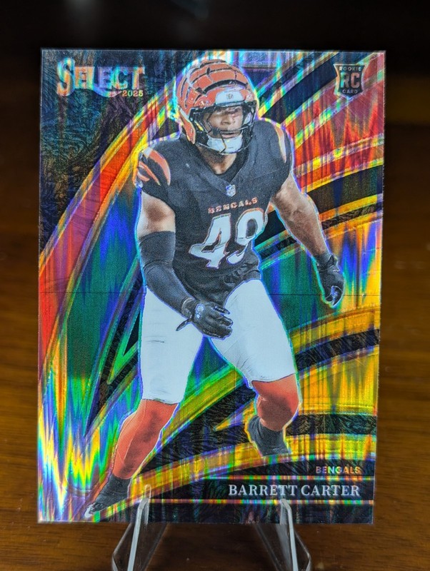 2025 Panini Select Barrett Carter #258 Club Level Prizm RC Bengals NFL