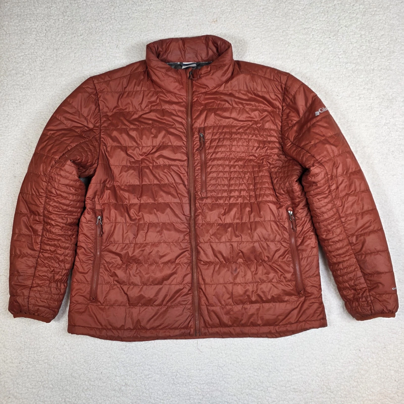 Columbia Mens Boundary Camp EXS Insulated Jacket Size XXL Rust Orange Omni Heat