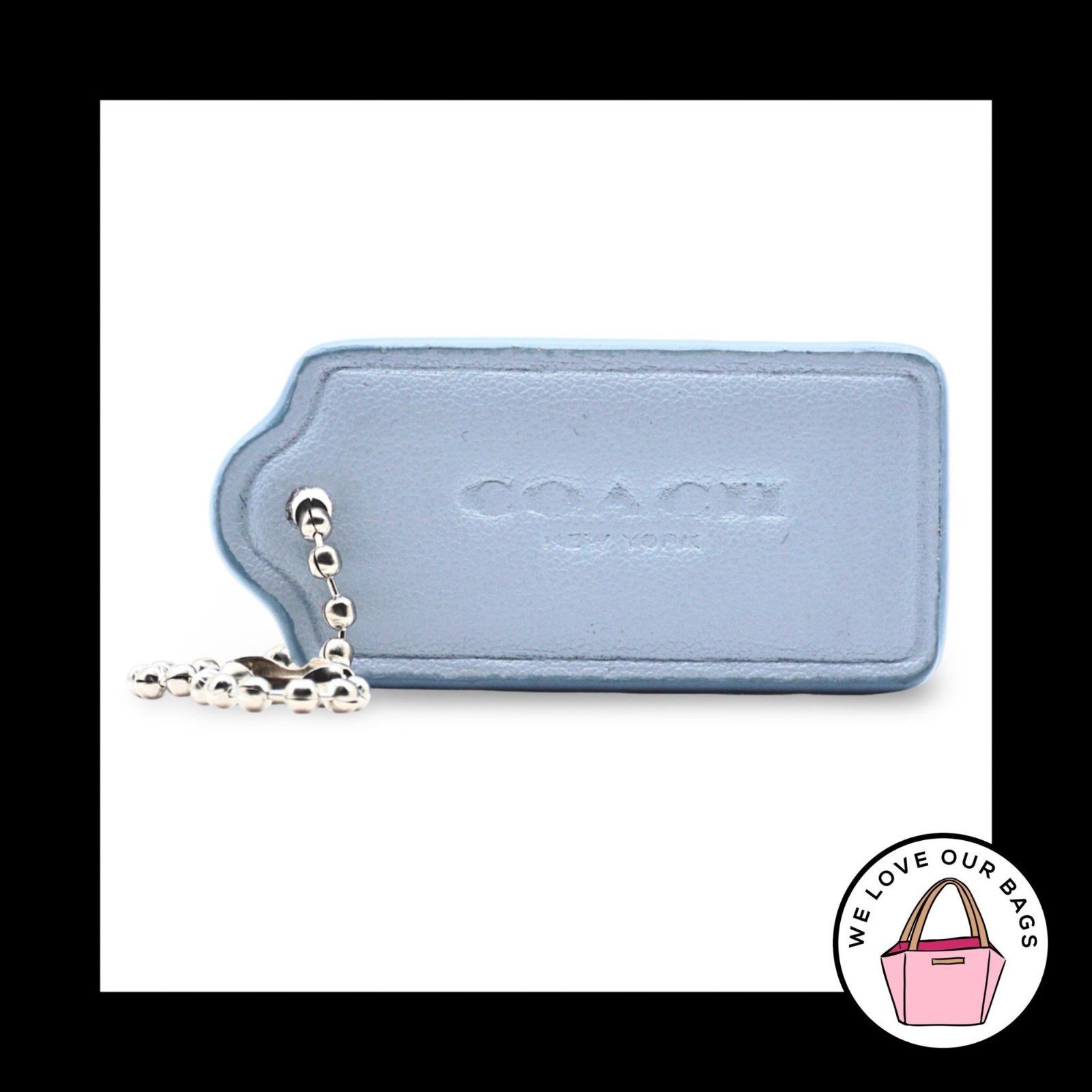 Light Blue COACH Key Fob Bag Charm