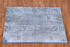 RARE Old Hershey's Almond Milk Chocolate Bar Wrapper Printer's Plate