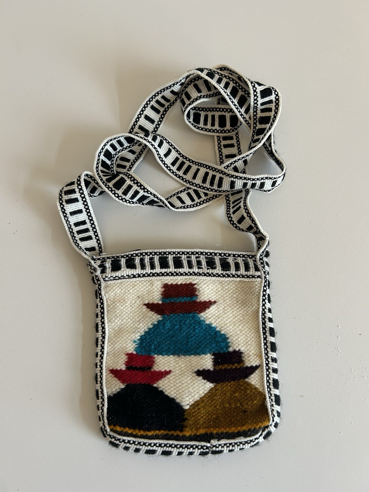 Satchel Multicolor Stitching Lined Double Sided C… - image 5