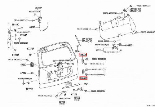 Genuine Prado 120 Series TRJ LJ KDJ GRJ Upper Lower Rear Door Tailgate Hinge x2 - Picture 8 of 18