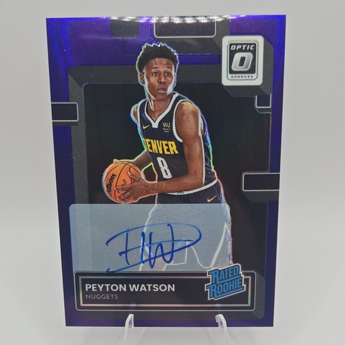 Panini 2022-23 Donruss Optic Peyton Watson Nuggets Prizm Auto Rookie #223