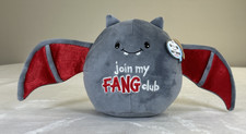 NWT Aurora - JUST SAYIN' - 8" Fang Club Bat Spooky Stuffed Animal Halloween Grey