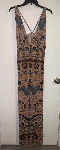 Free People Maxi Dress Women's Size Large Bohemian EXCELLENT Front Slit Gorgeous