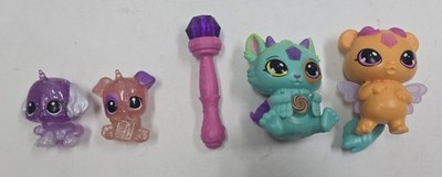 Cute Fantasy Pet Action Figures Lot Teal Cat Orange Bear Purple Puppy Wand