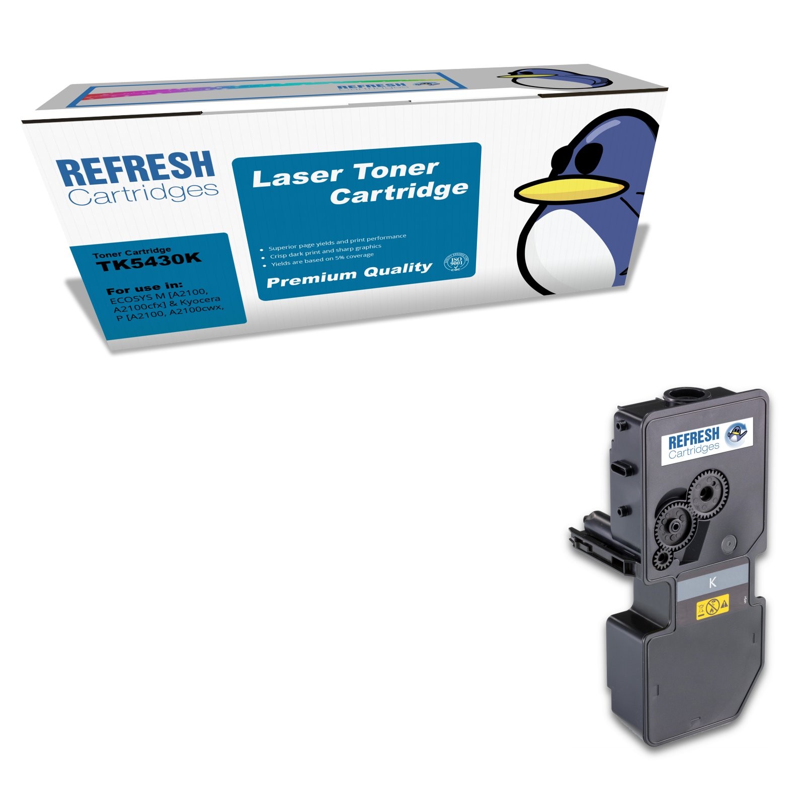 Refresh Cartridges Black TK5430K Toner Compatible With Kyocera Printers