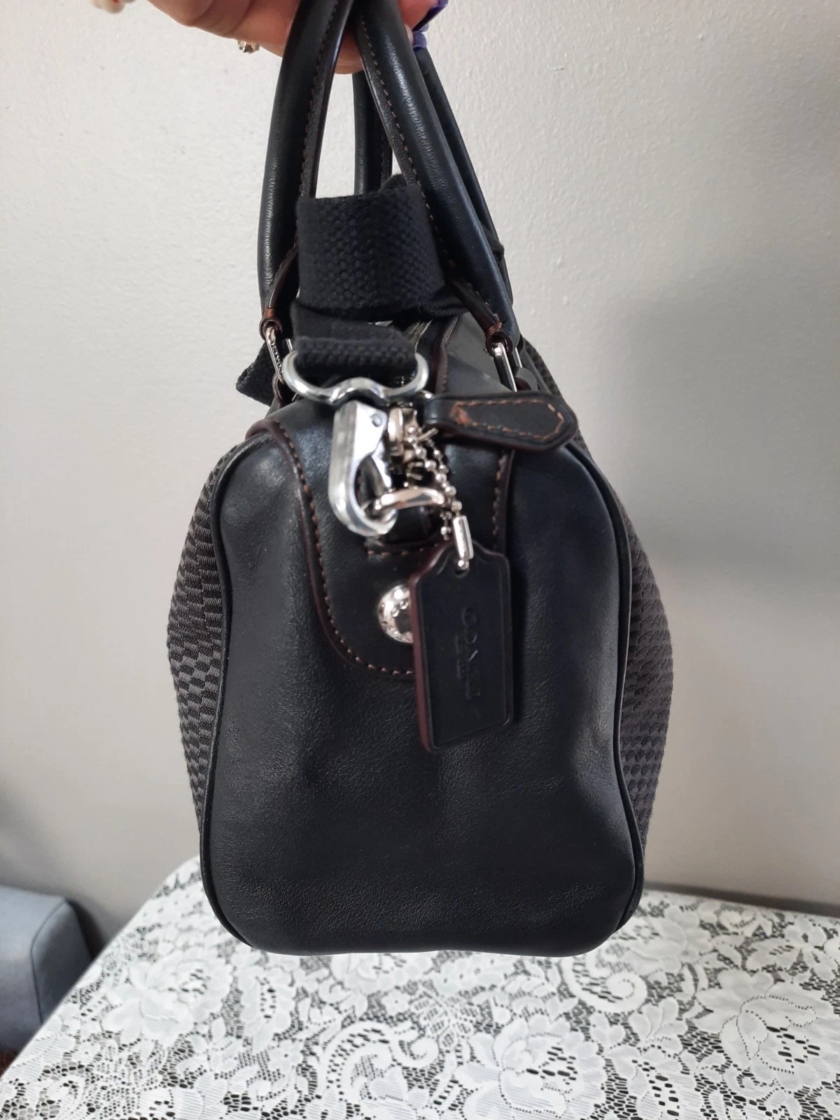 Coach F57242 Mini Borsa a mano Bennett Legacy Jacquard Grigio Navy