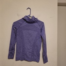 ivivva Girls Purple Pullover Hoodie Size 12 Long Sleeve Thumb Holes Hood