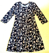 NWOT Womens Dress-KAREN KANE-black/pink floral knit Cottagecore old Money-M