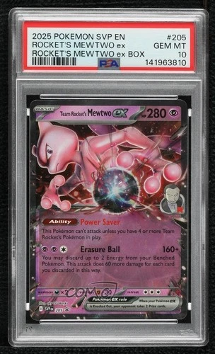 Team Rocket's Mewtwo ex Pokémon Scarlet & Violet Black Star Promo PSA 10 GEM MT