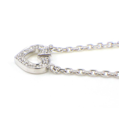Cartier Necklace C Heart Pave Diamond 750(18K) White Gold - Picture 3 of 8