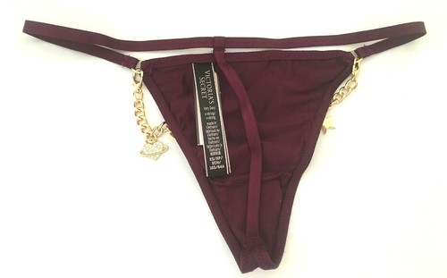 Victorias Secret Very Sexy Kir Wine V-String Thong Panty XS Bracelet Silky Body - Picture 13 of 14