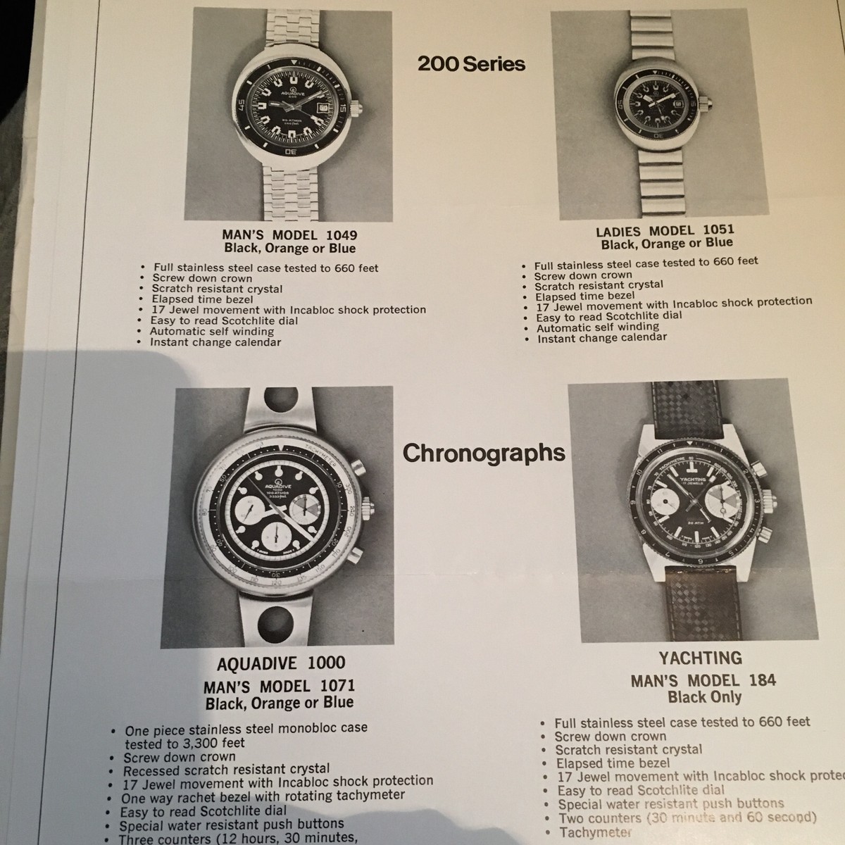 Ultra Rare MATTE BLACK DIAL/BEZEL AQUADIVE 1000 Chronograph 