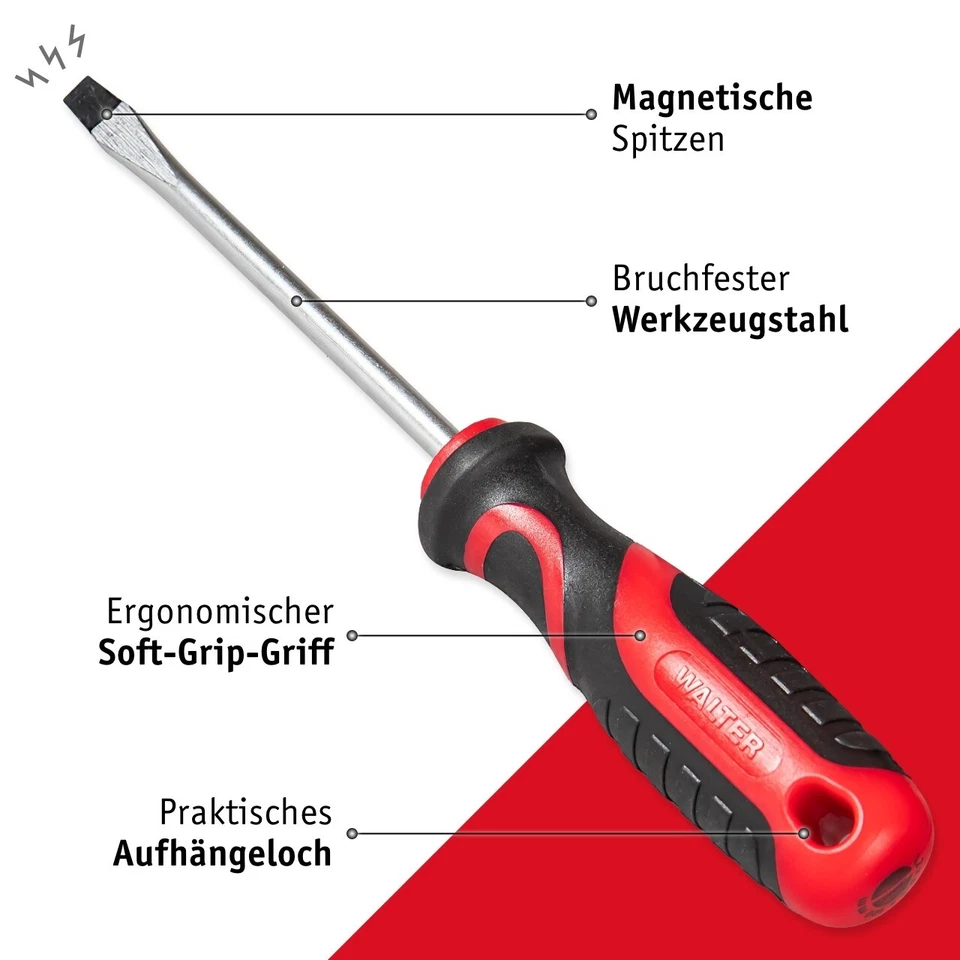 WALTER XXL Schraubendreher- und Bit Set 100 tlg., Schraubenzieher, CV-Stahl - Bild 4 von 4