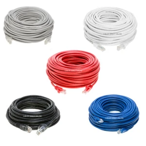 Cat5e Câble Réseau Réseau Internet Patch Ethernet 3ft 6ft 10ft 20ft 30ft 50ft LOT