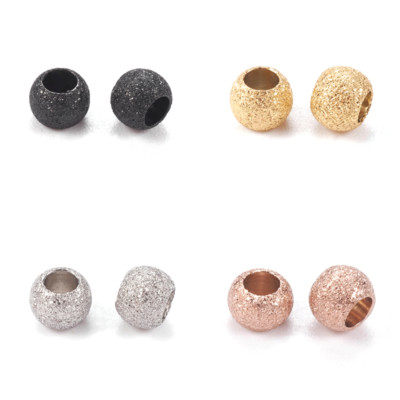 20pcs 304 Stainless Steel Stardust Metal Beads Round Bumpy Loose Spacers 4 8mm E - Foto 4