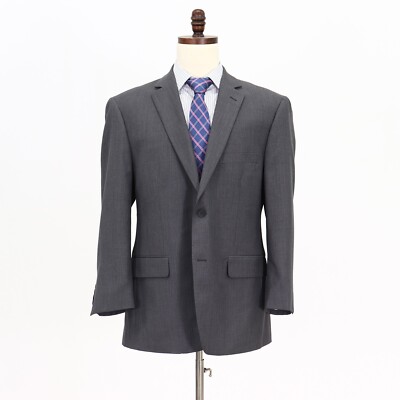 Pronto Uomo 44R Gray Sport Coat Blazer Jacket Solid 2B Wool