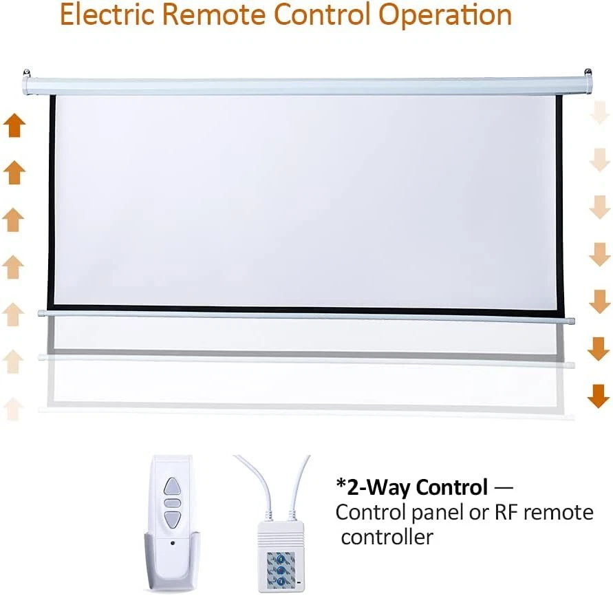 Pantalla de proyector automático motorizado de 120 pulgadas control remoto relación de aspecto 4:3 Foto 3 de 4