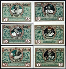 ROTHENBURG 1921 Complete Red-Brown Series German Notgeld
