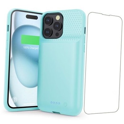 Battery Case for iPhone 15 Pro Max,Powerful 8600mah Ultra-Slim Protective Green
