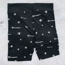 New Champion Bike Shorts Girls Big All Over  Script Logo Athletics Running Sports