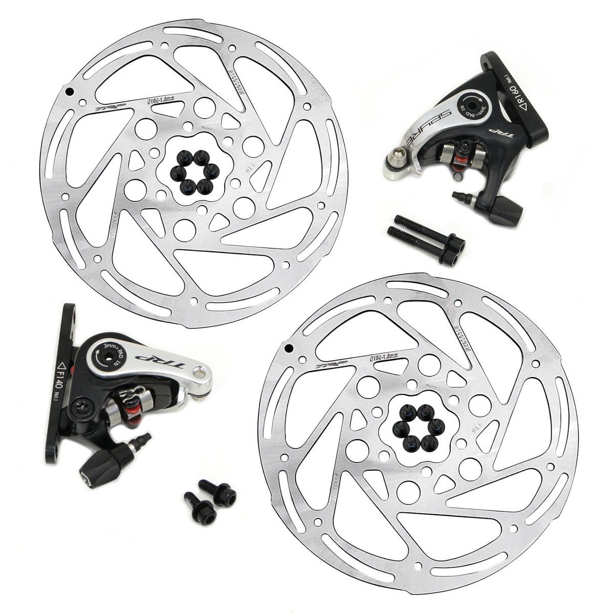 TRP Spyre Flat Mount Mechancial Disc Brake Set 160mm Rotors (Front