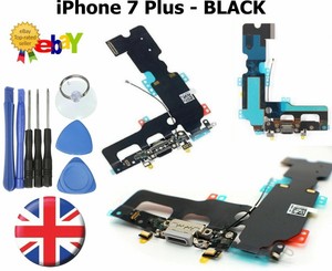 Para iPhone 7 Plus-Usb Puerto De Carga Conector Dock Con Micrófono Flex Negro | eBay