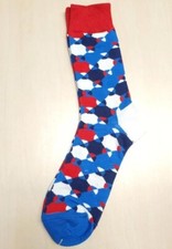 Blue Red White Abstract Design Socks Novelty Unisex 6-12 Crazy Fun SF132