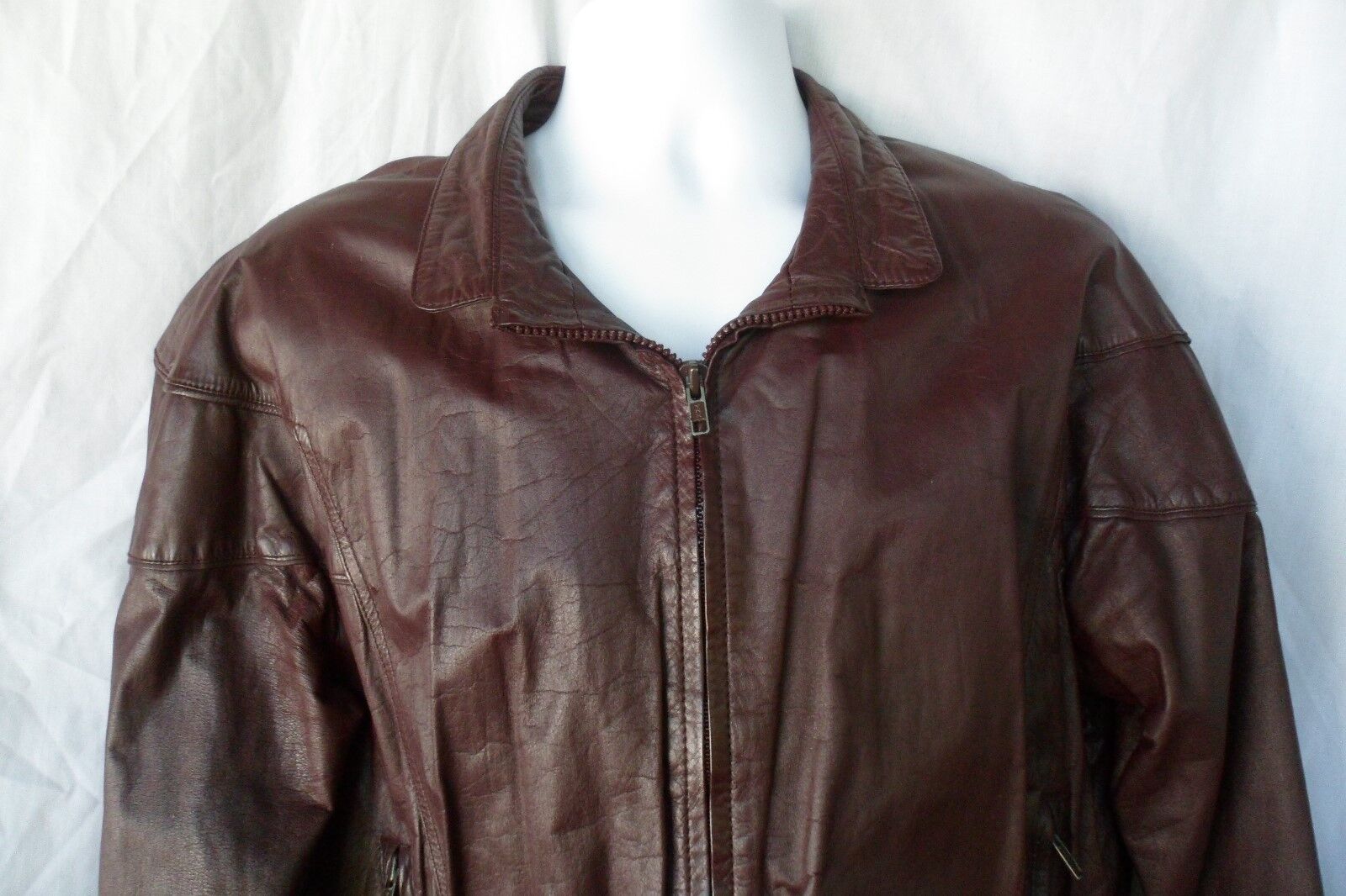 Squire Shop leather motorcycle Bomber jacket Brow… - image 3
