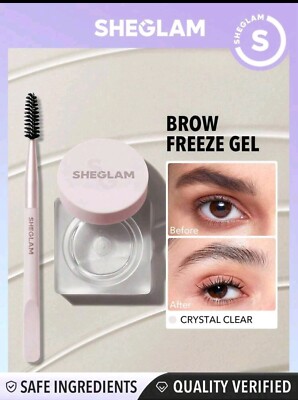 SHEGLAM Set Me Up Brow Hold - Crystal Clear Waterproof Eyebrow Gel No Smudge Long