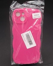Phone Case for iPhone14 , Solid Color Curly Wave Frame, Soft ,PINK 6.1 inch 
