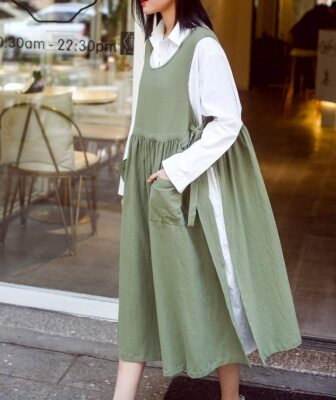 pleated pinafore dress women Plaid Wool midi Dress, Wool Pinafore Dress, Pleated Wool Dress, Fit and flare Wool dress women, Winter dress women, Handmade dress C4271