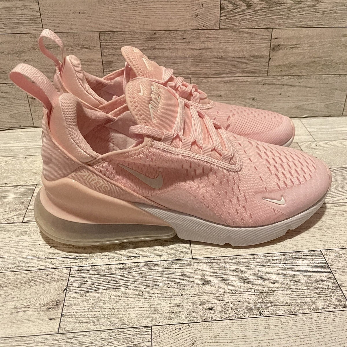 peach white & black nike air max 270 react